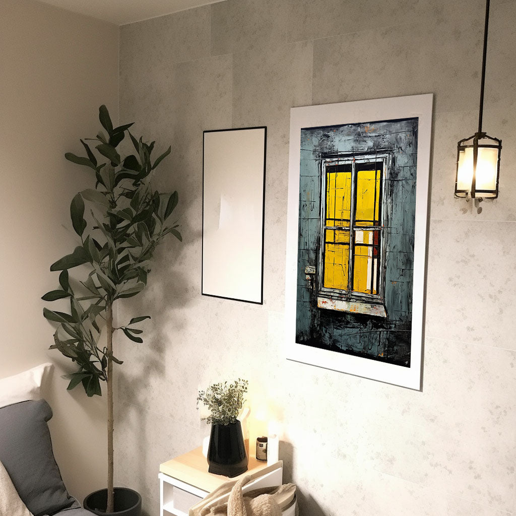 窓のアートポスター廊下配置イメージ