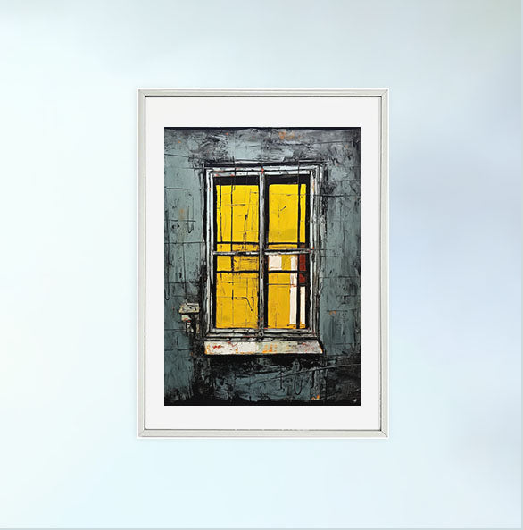 窓のアートポスター銀フレームあり