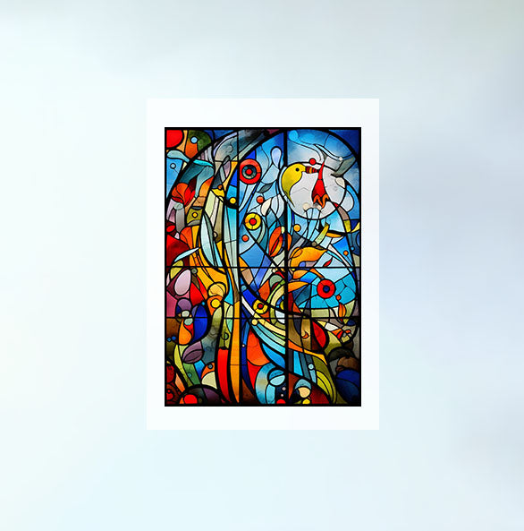 窓のアートポスター原画のみ設置イメージ