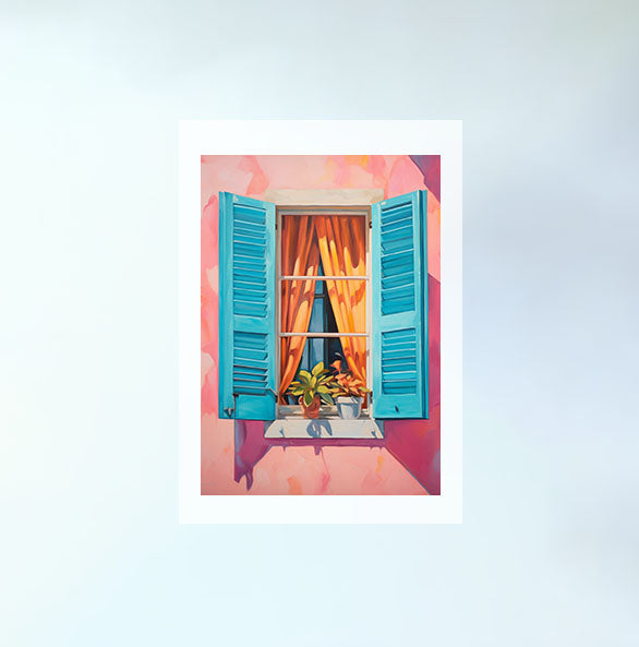 窓のアートポスター原画のみ設置イメージ