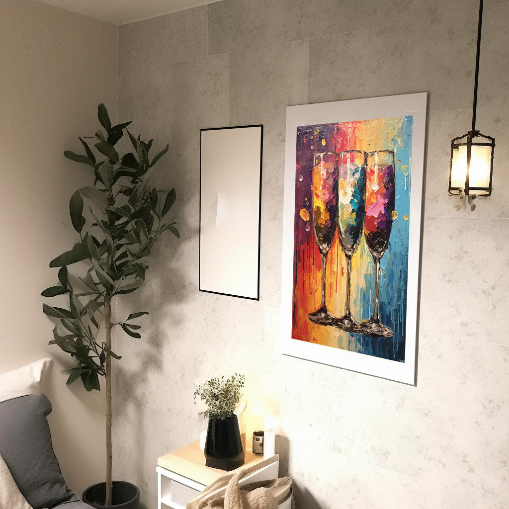 ワインのアートポスター廊下配置イメージ