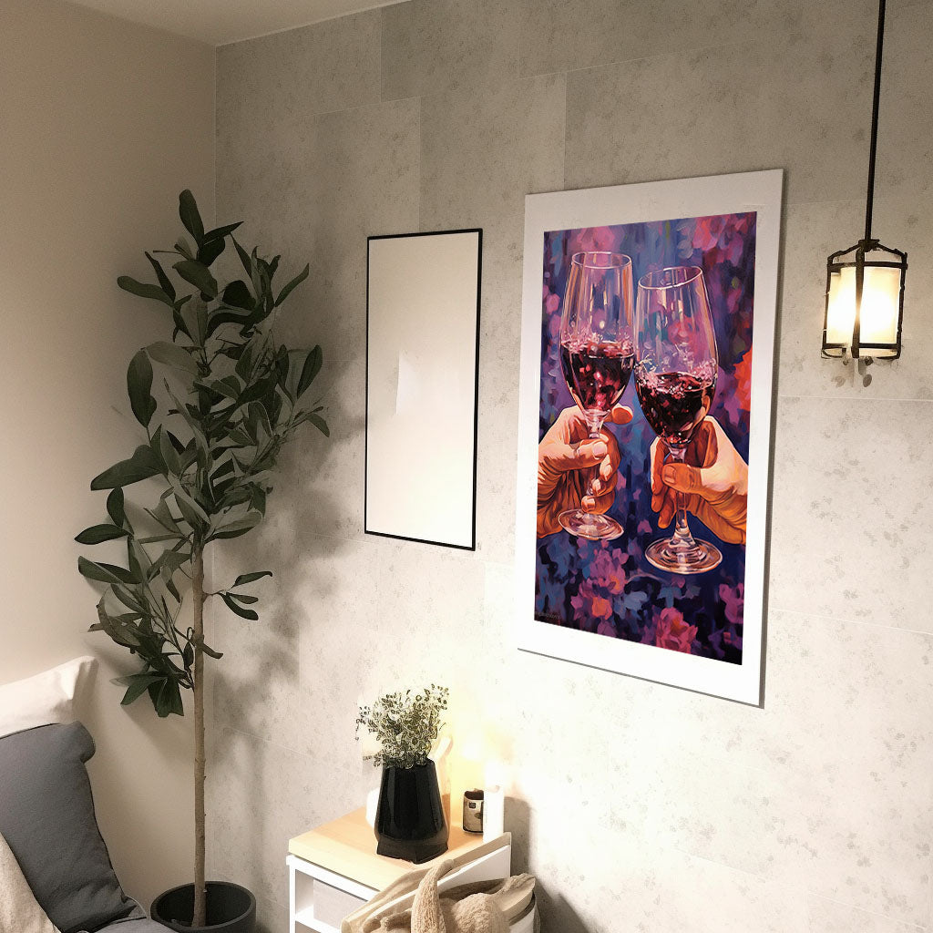 ワインのアートポスター廊下配置イメージ