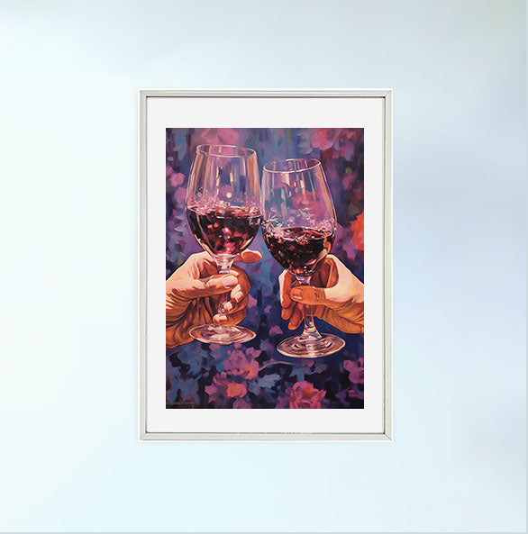 ワインのアートポスター銀フレームあり