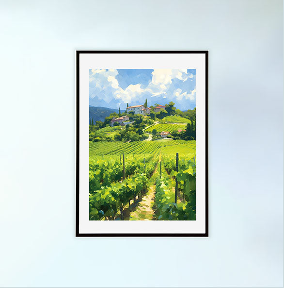ワインのアートポスター黒フレームあり