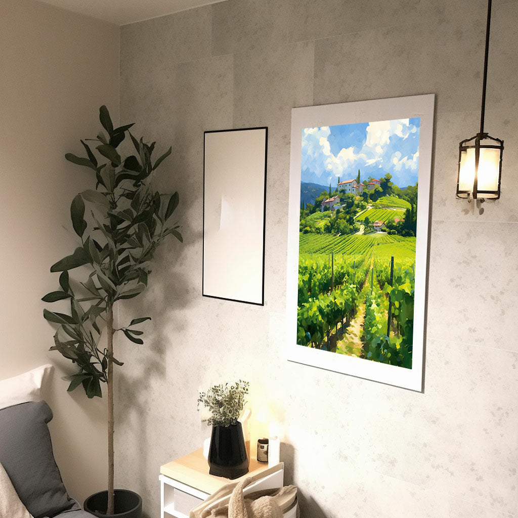 ワインのアートポスター廊下配置イメージ