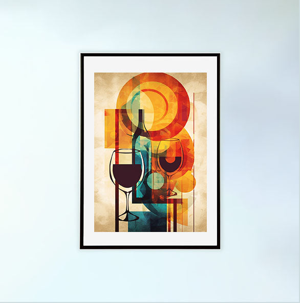ワインのアートポスター黒フレームあり