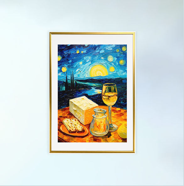 ワインのアートポスター金フレームあり