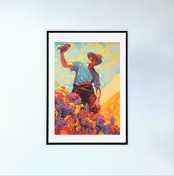 ワインのアートポスター黒フレームあり