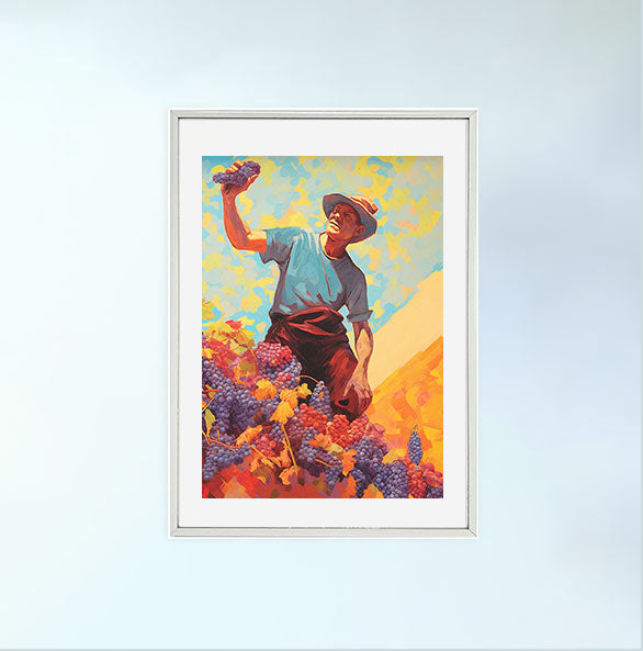 ワインのアートポスター銀フレームあり