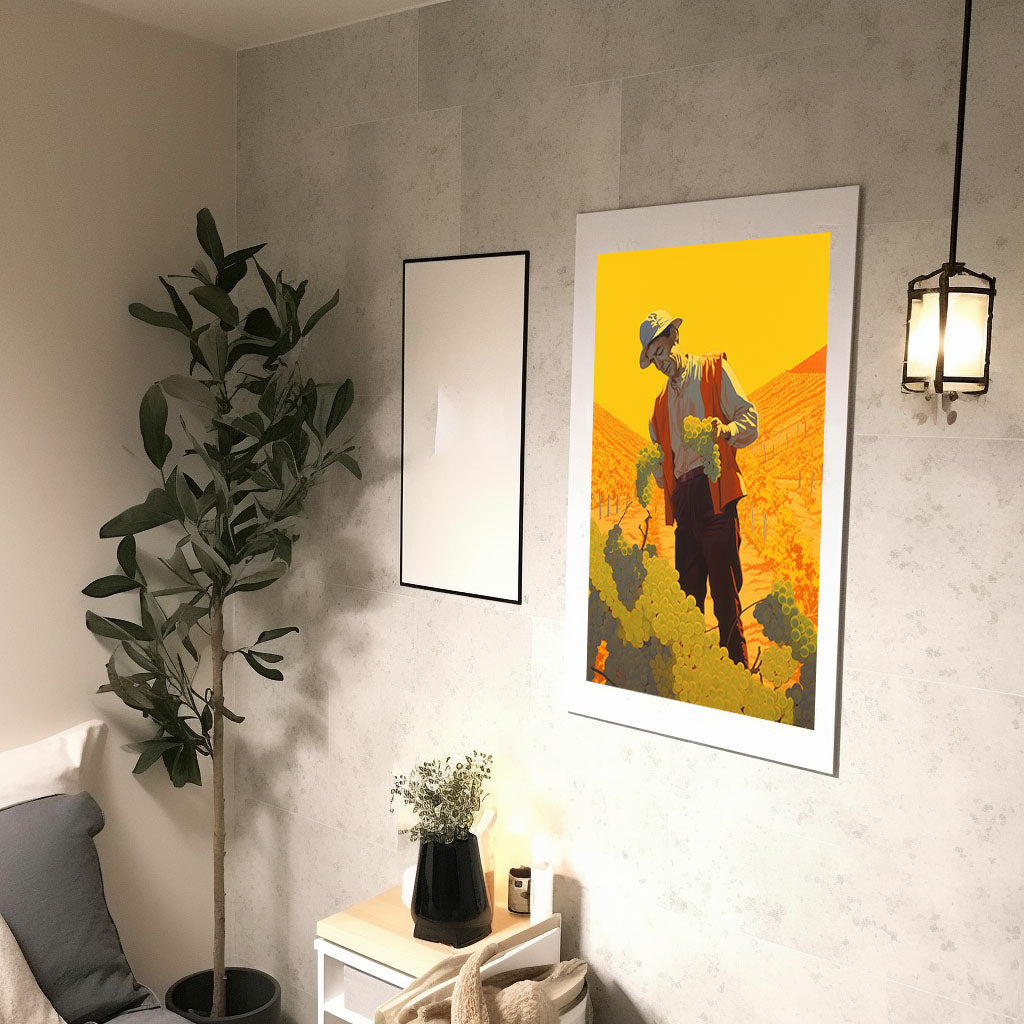 ワインのアートポスター廊下配置イメージ