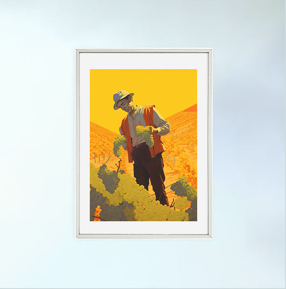 ワインのアートポスター銀フレームあり