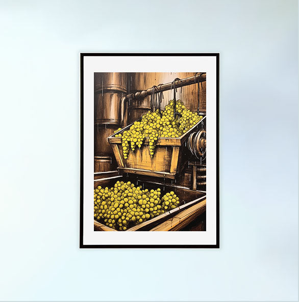 ワインのアートポスター黒フレームあり