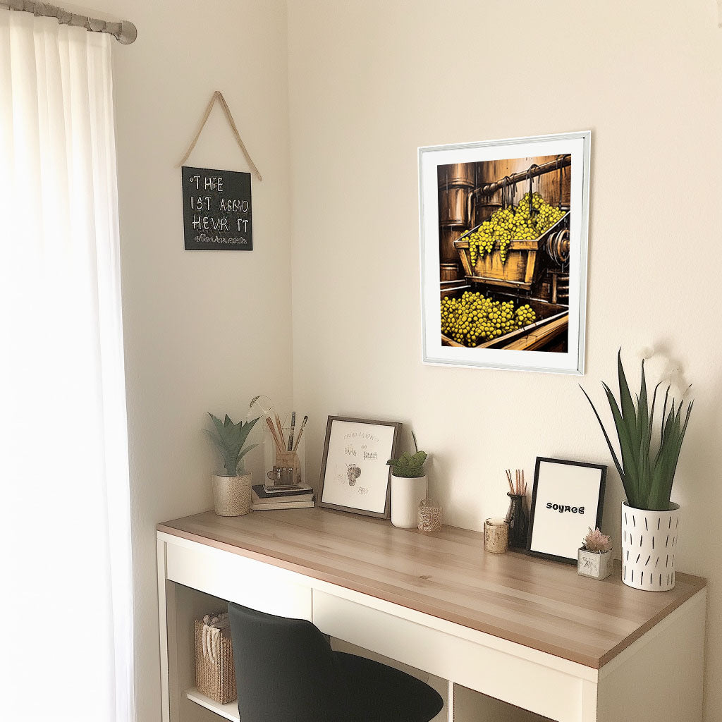 ワインのアートポスター机配置イメージ