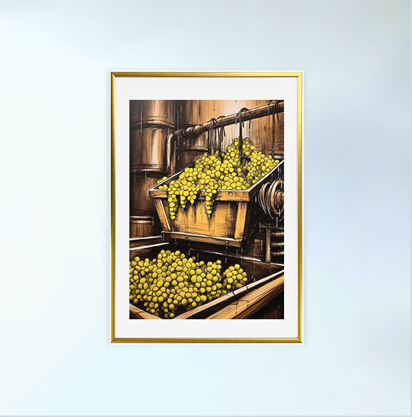 ワインのアートポスター金フレームあり
