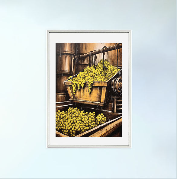 ワインのアートポスター銀フレームあり