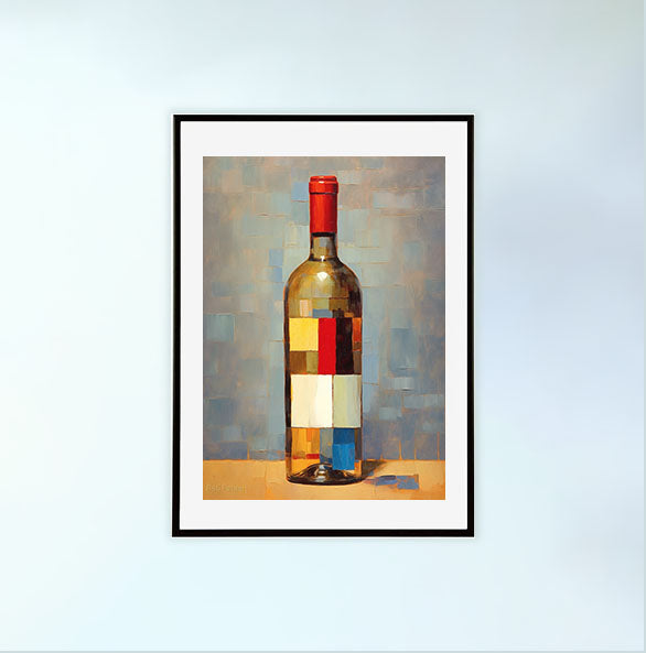 ワインのアートポスター黒フレームあり