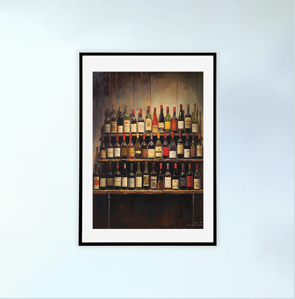 ワインのアートポスター黒フレームあり