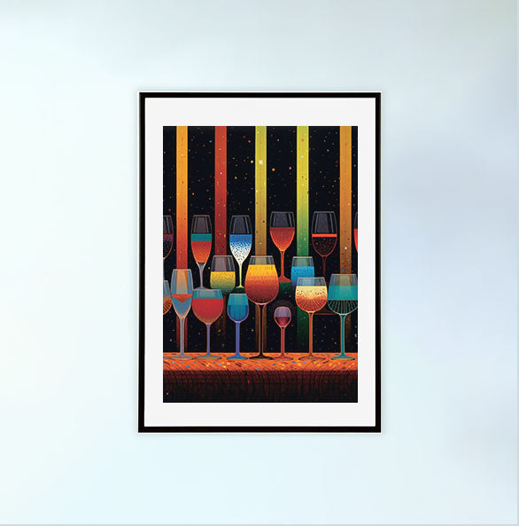 ワインのアートポスター黒フレームあり