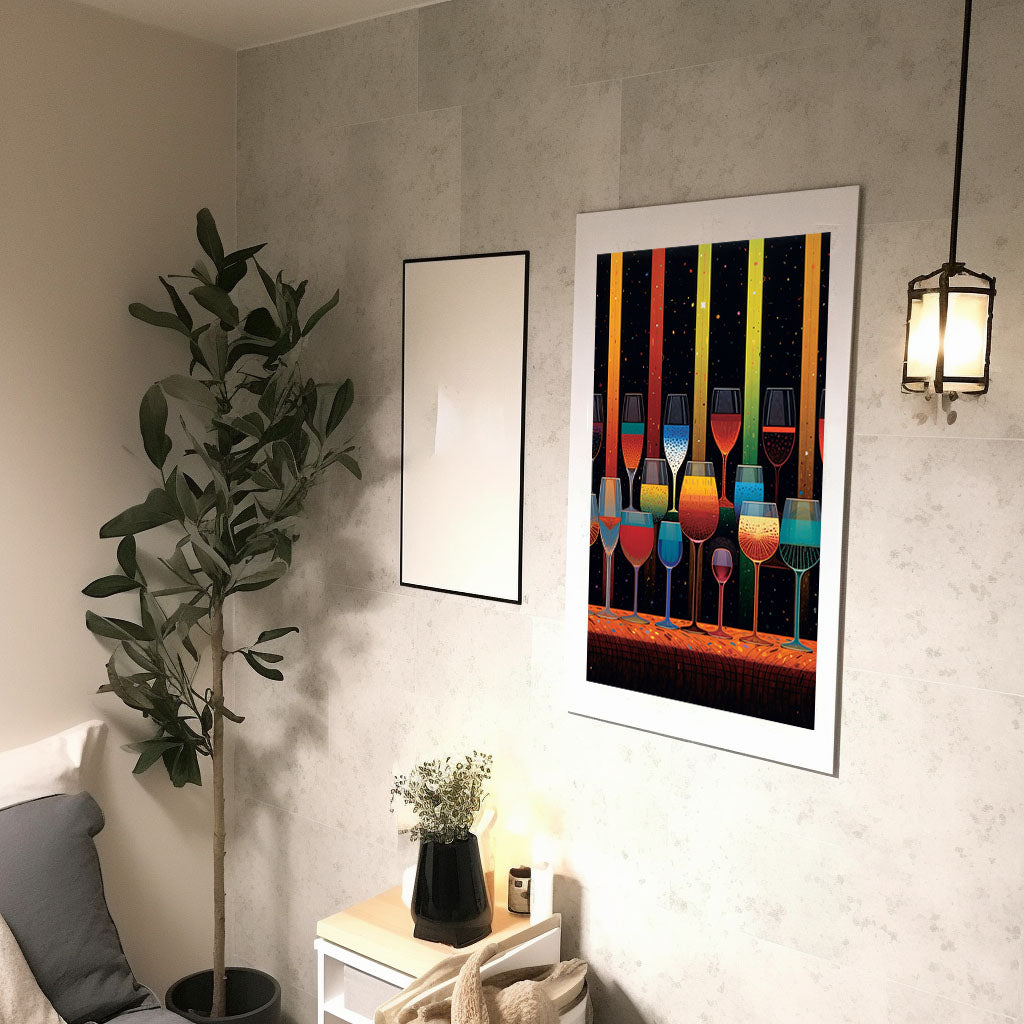 ワインのアートポスター廊下配置イメージ