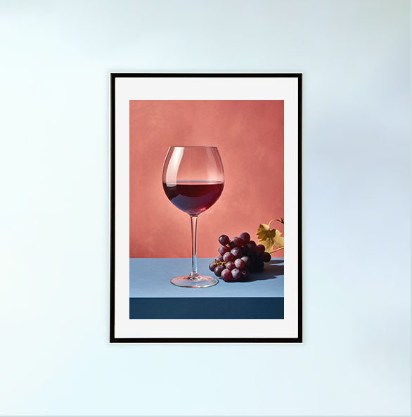ワインのアートポスター黒フレームあり