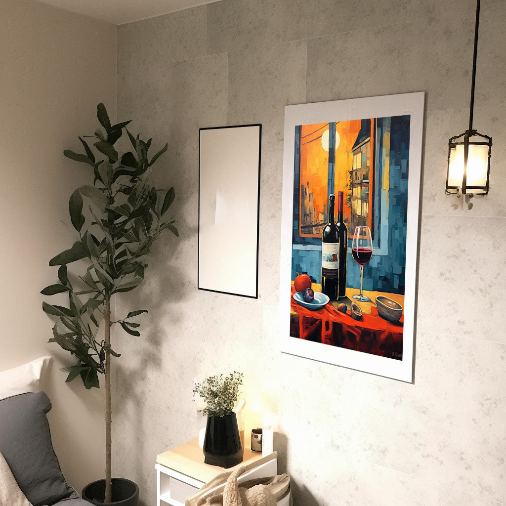 ワインのアートポスター廊下配置イメージ