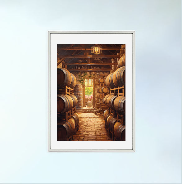 ワインのアートポスター銀フレームあり