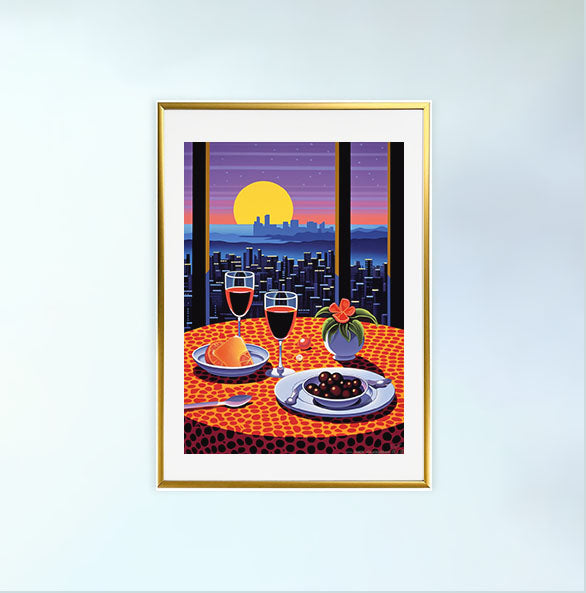 ワインのアートポスター金フレームあり