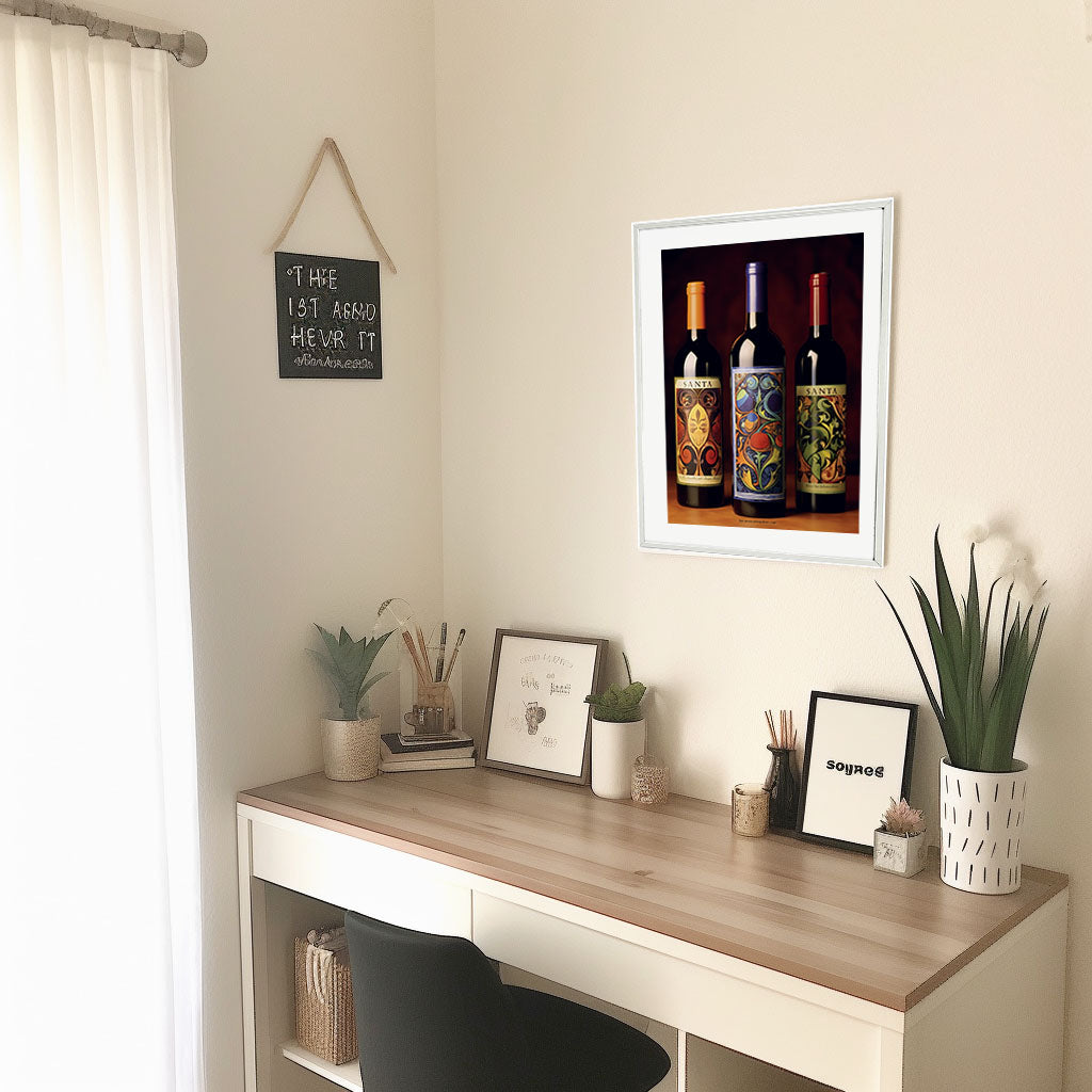 ワインのアートポスター机配置イメージ