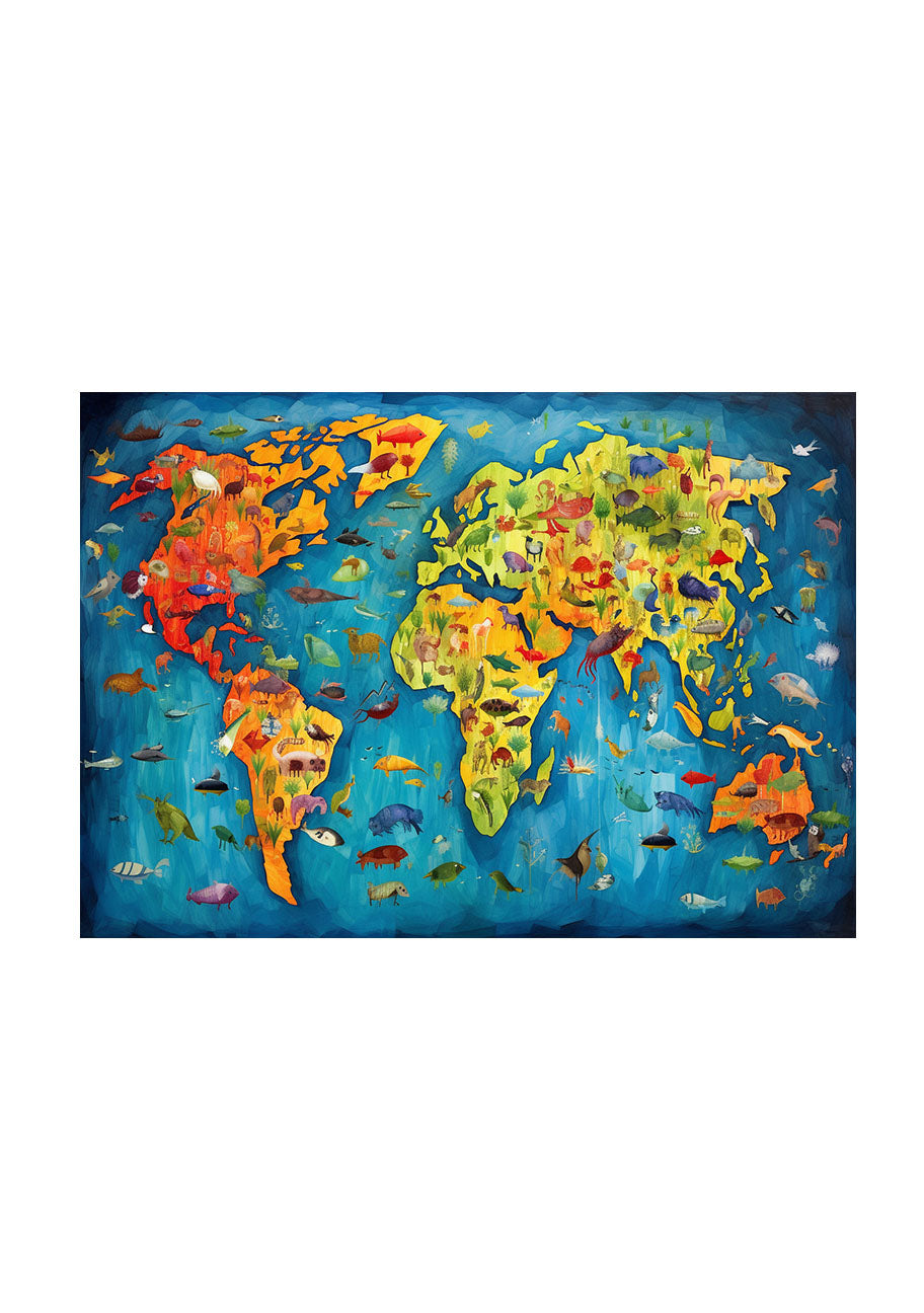 世界地図のアートポスター原画のみ