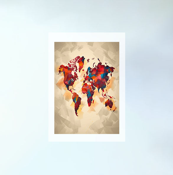 世界地図のアートポスター原画のみ設置イメージ