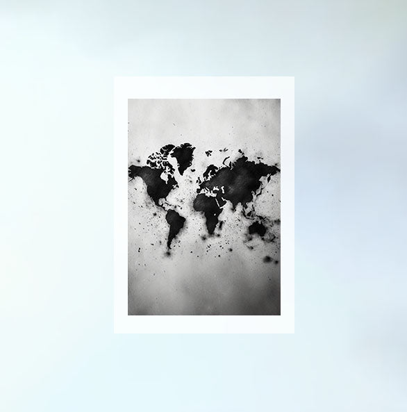 世界地図のアートポスター原画のみ設置イメージ