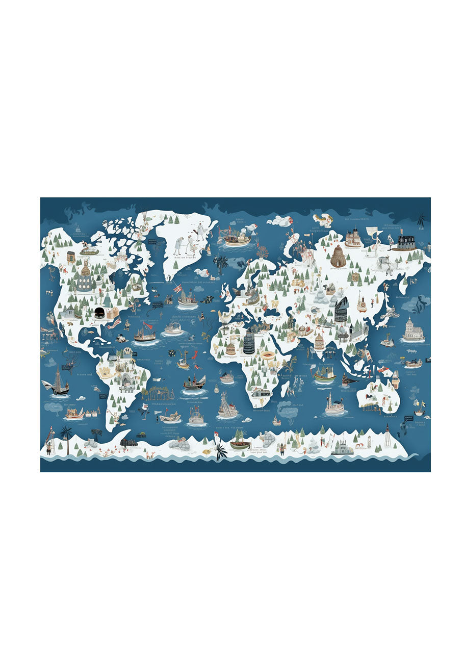 世界地図のアートポスター原画のみ
