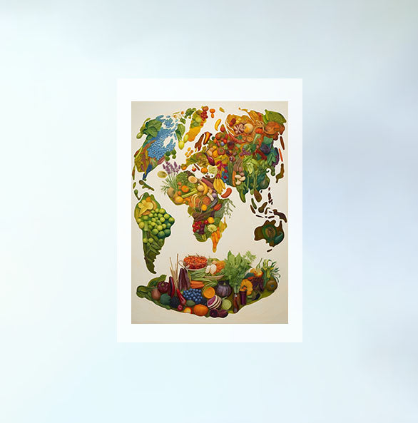 世界地図のアートポスター原画のみ設置イメージ