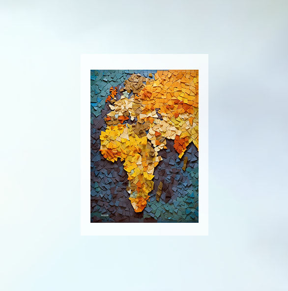 世界地図のアートポスター原画のみ設置イメージ