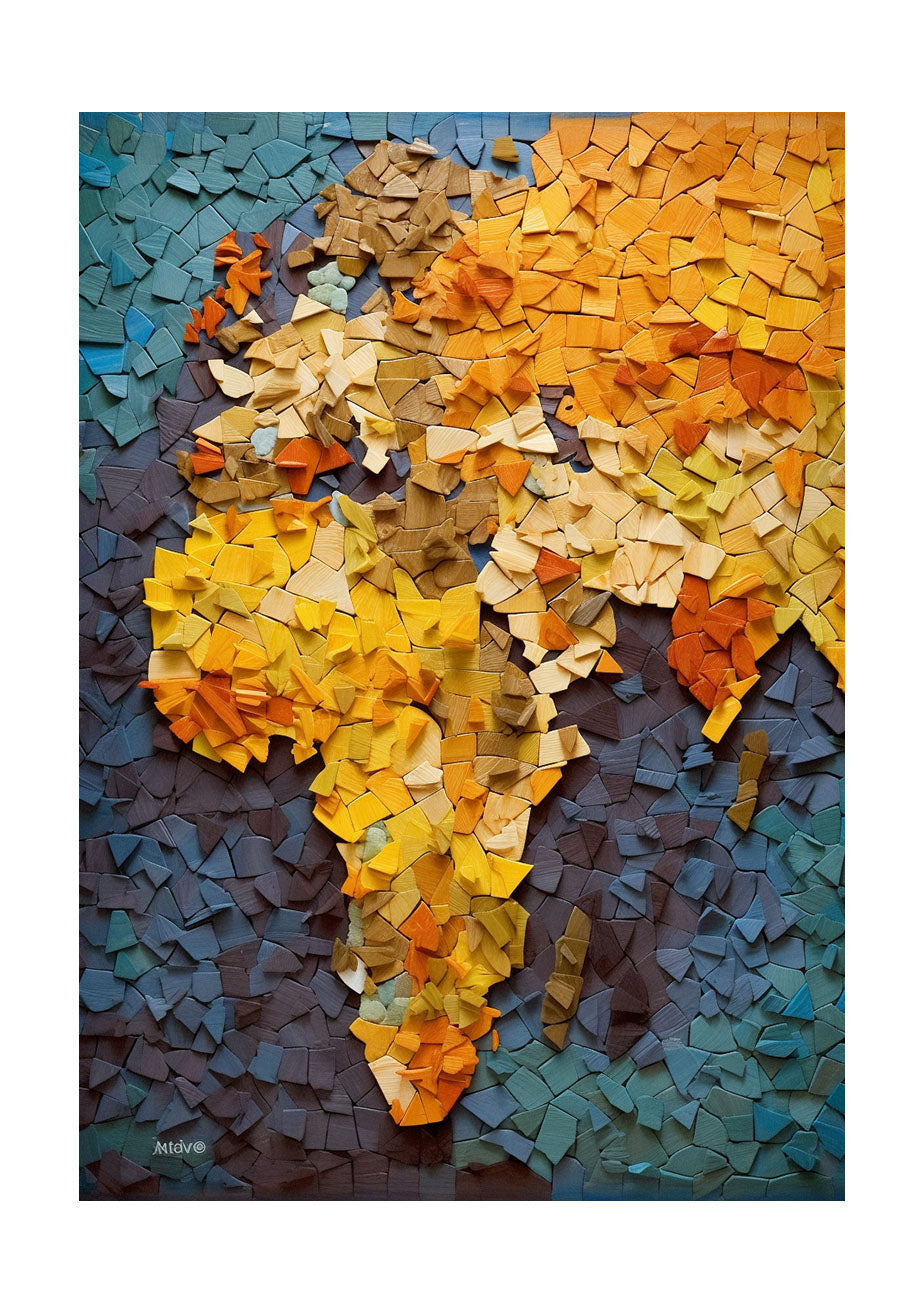世界地図のアートポスター原画のみ