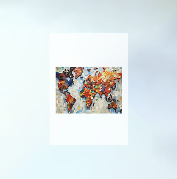 世界地図のアートポスター原画のみ設置イメージ
