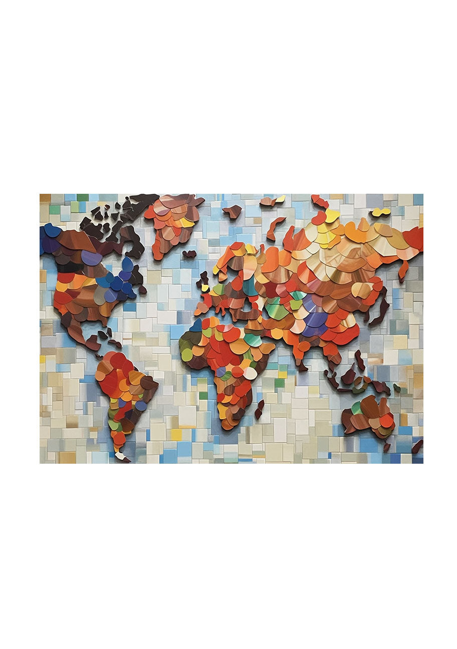 世界地図のアートポスター原画のみ