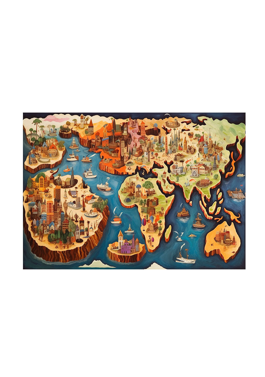 世界地図のアートポスター原画のみ