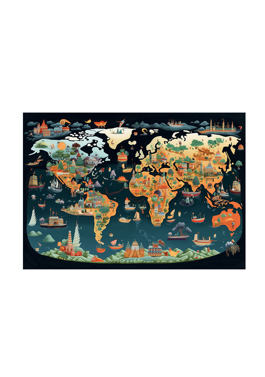 世界地図のアートポスター原画のみ