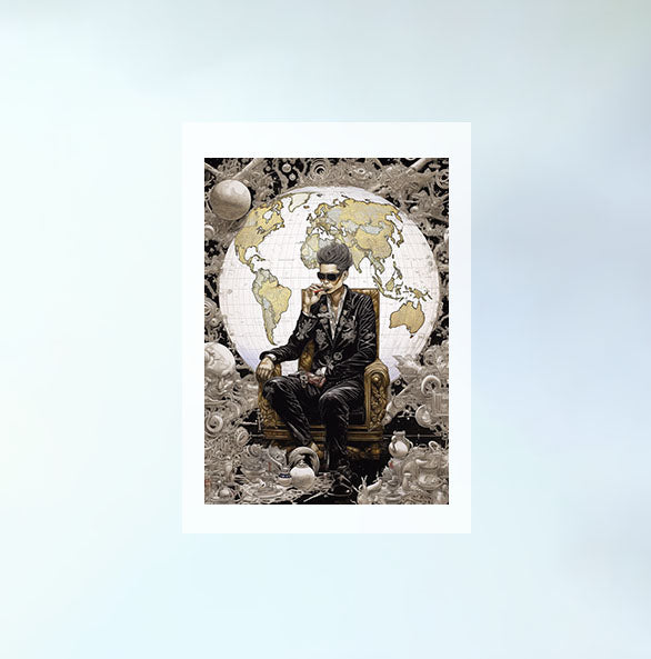 世界地図のアートポスター原画のみ設置イメージ