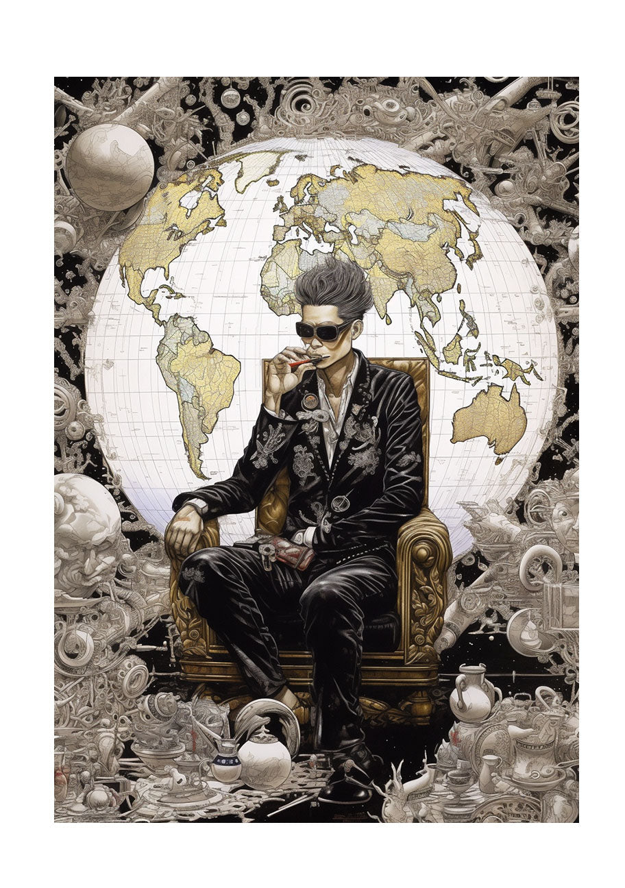 世界地図のアートポスター原画のみ