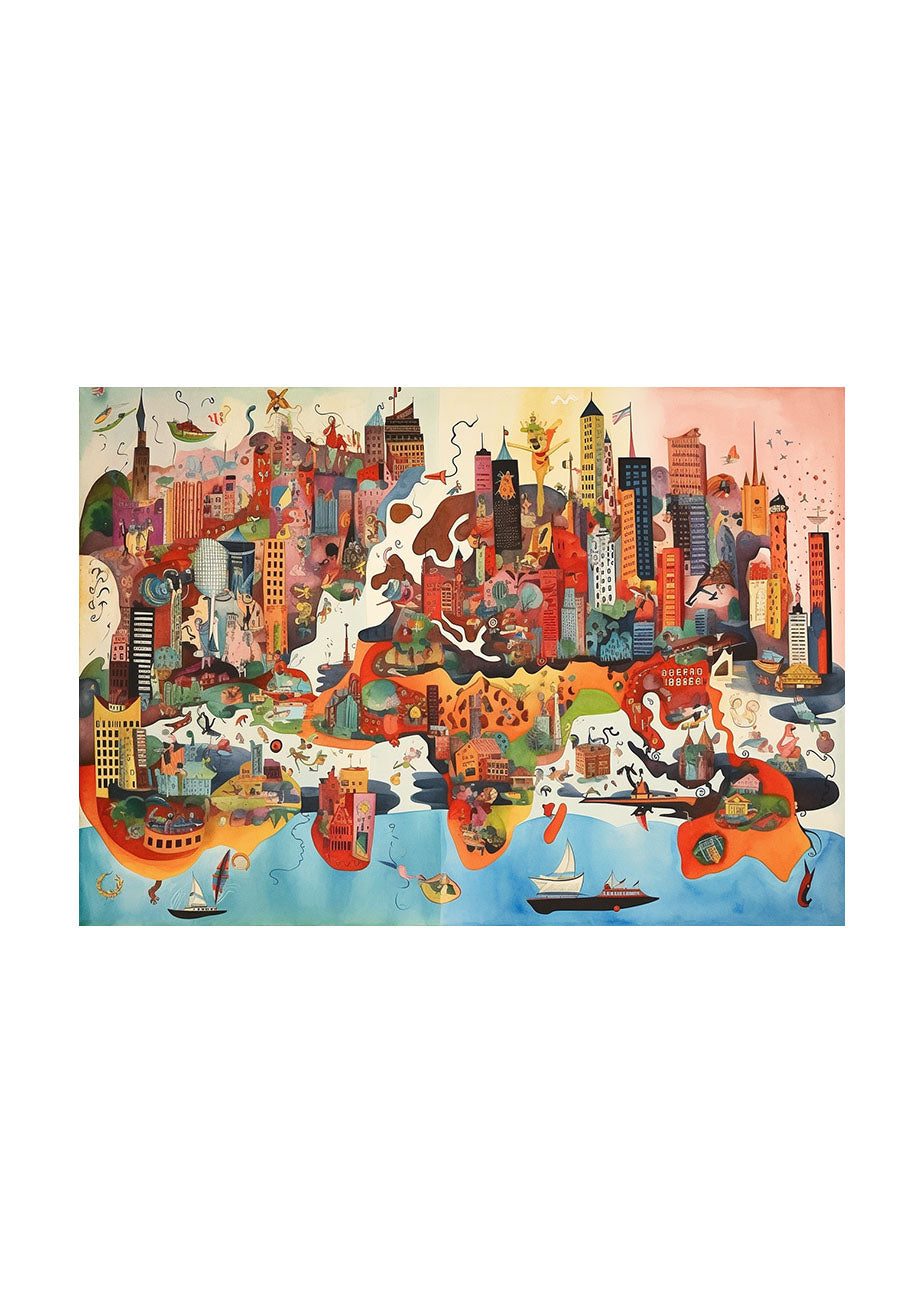 世界地図のアートポスター原画のみ