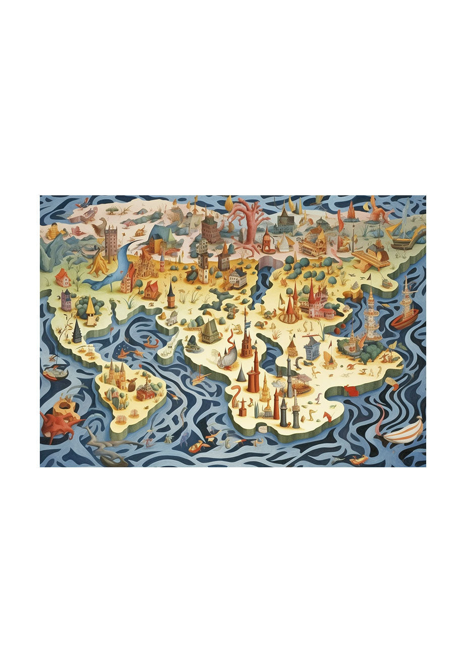世界地図のアートポスター原画のみ