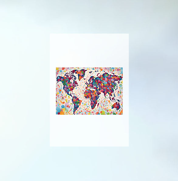 世界地図のアートポスター原画のみ設置イメージ