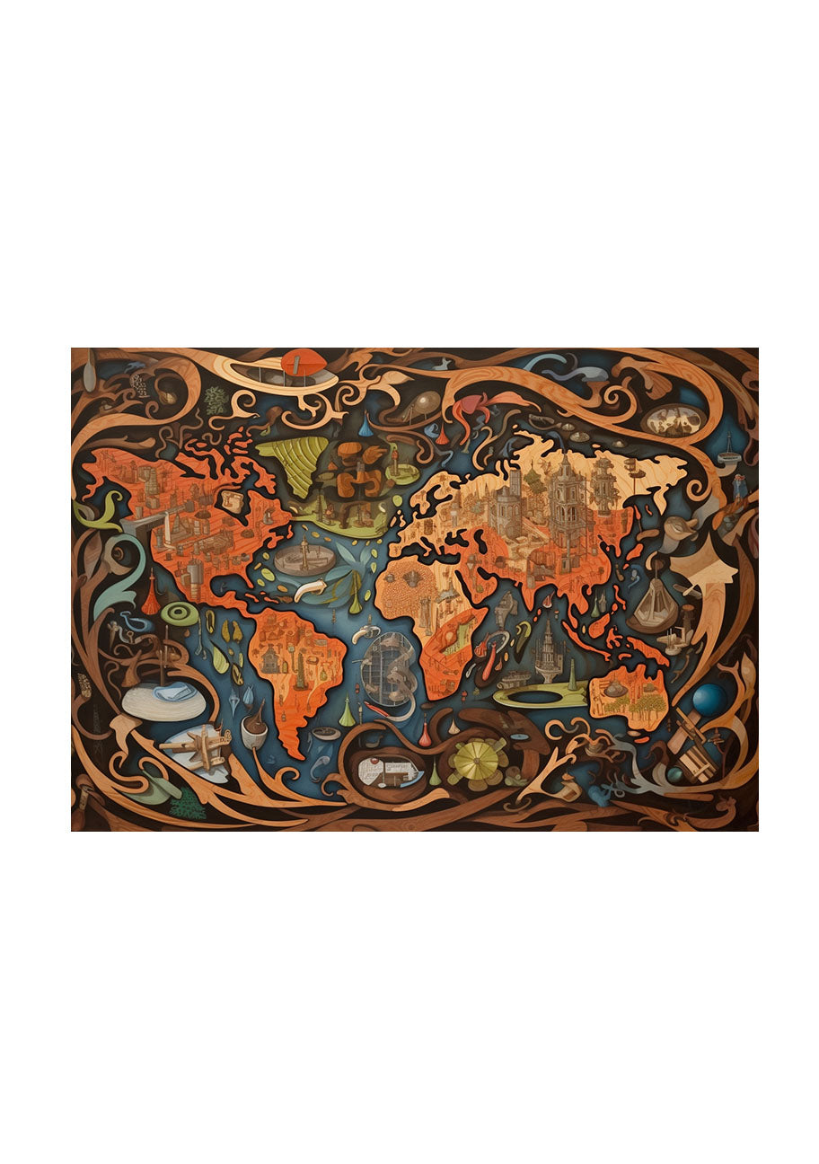 世界地図のアートポスター原画のみ