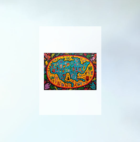 世界地図のアートポスター原画のみ設置イメージ