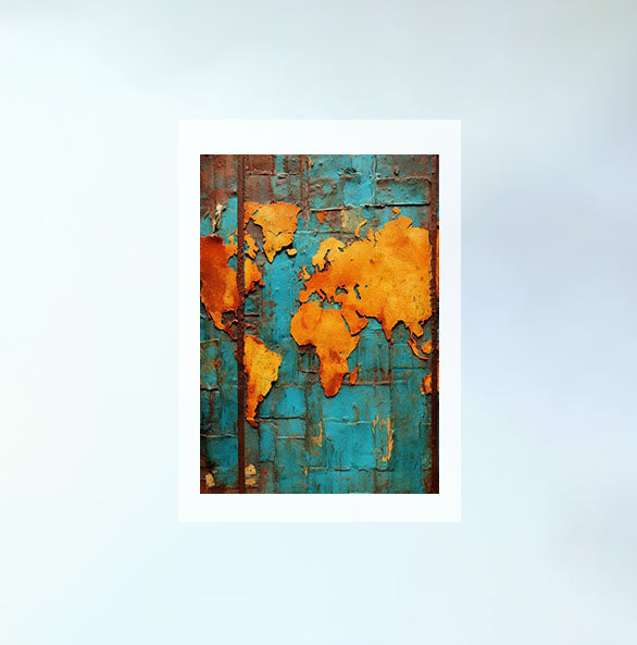 世界地図のアートポスター原画のみ設置イメージ