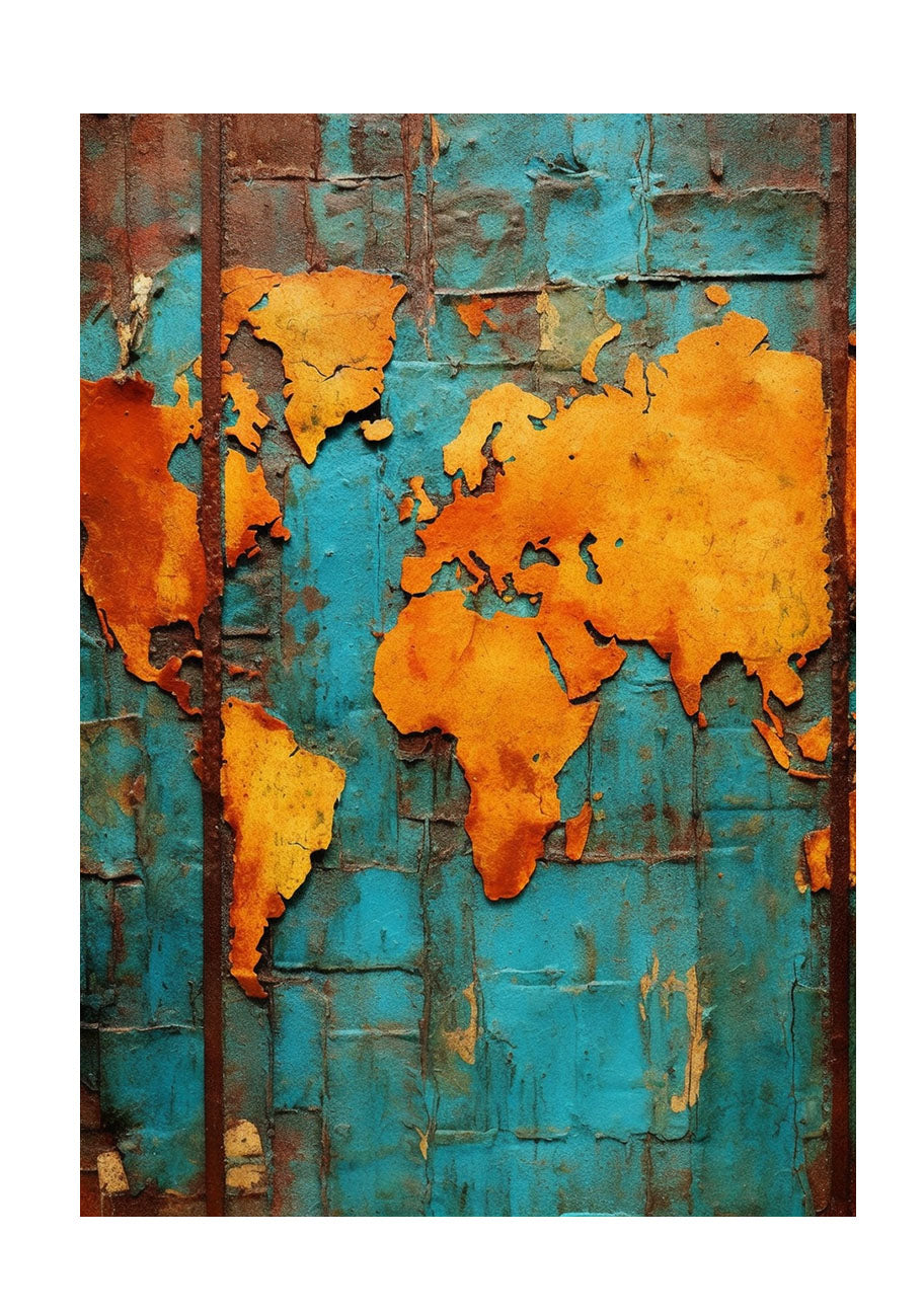 世界地図のアートポスター原画のみ