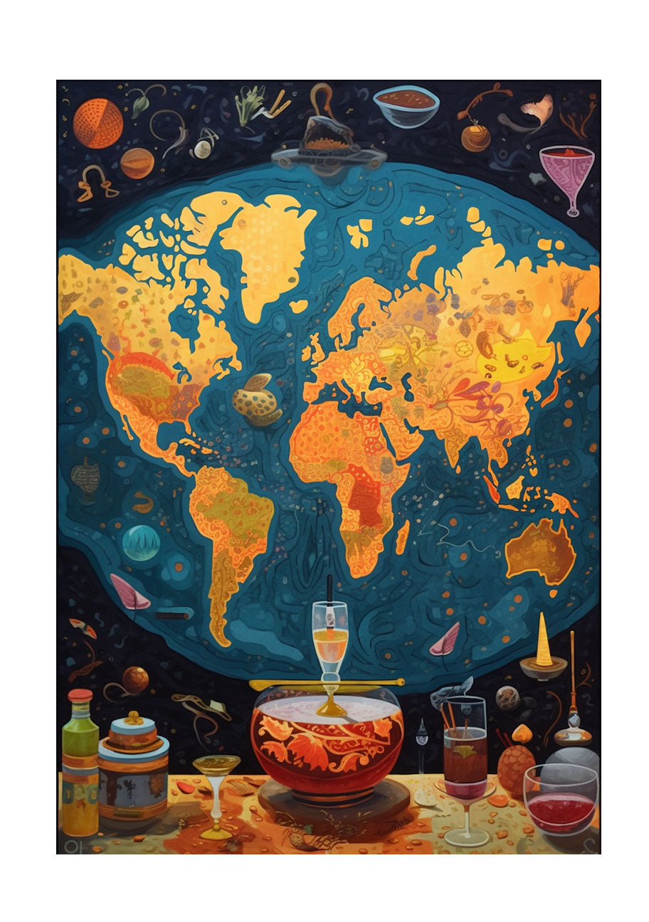 世界地図のアートポスター原画のみ