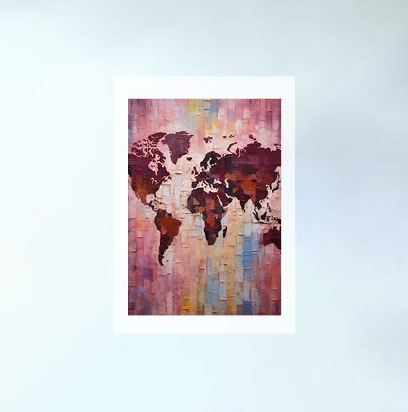 世界地図のアートポスター原画のみ設置イメージ